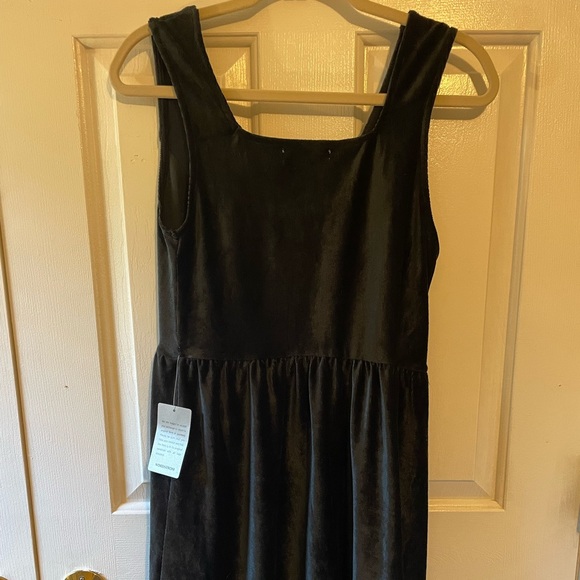 GOOD LUCK GEM / black velvet/corduroy dress / size medium - Picture 3 of 6